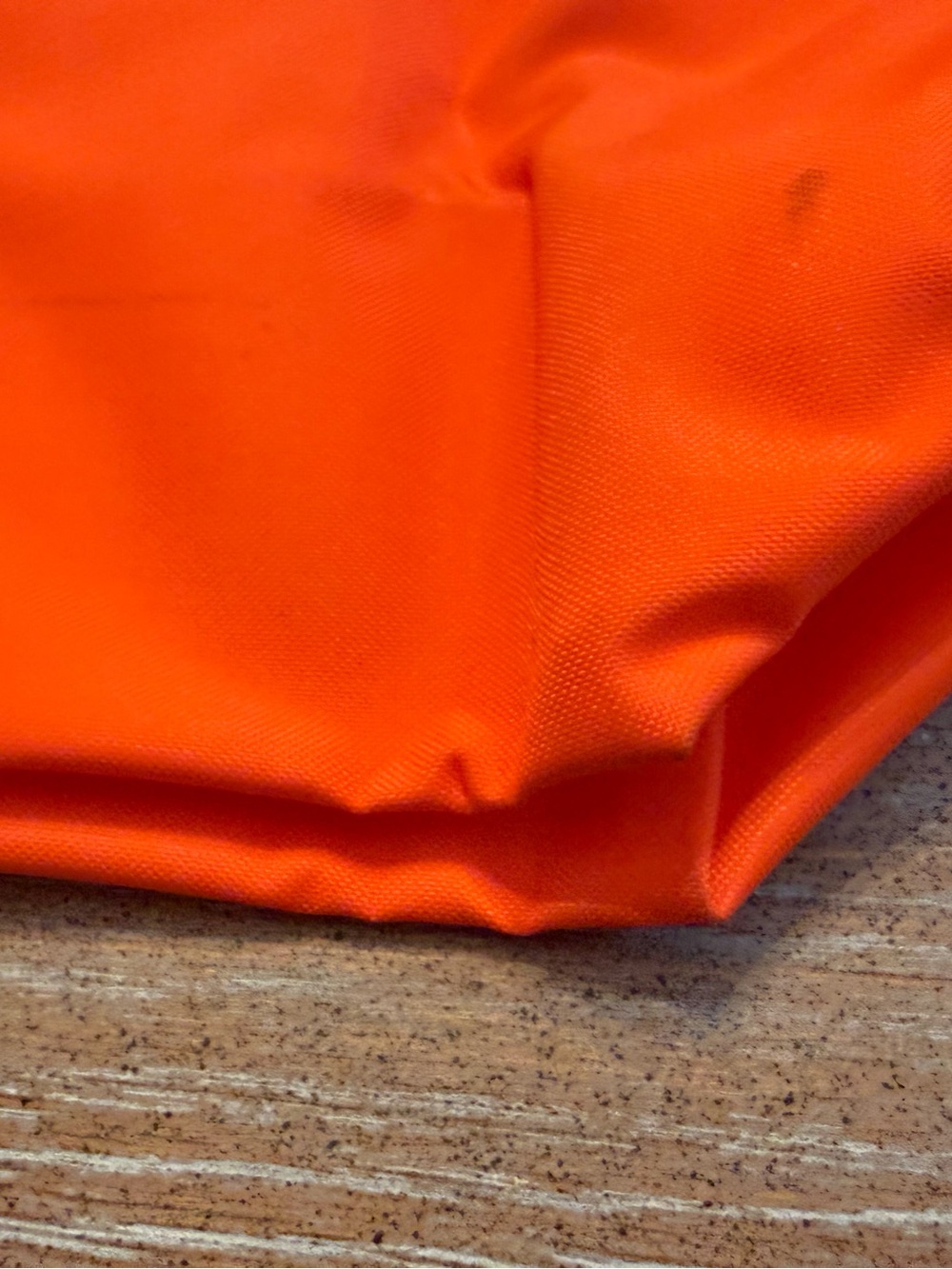 Longchamp Le Pliage Orange Nylon Brown Leather Tote Handbag 14x10x5 - Picture 10 of 10
